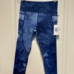 ZYIA Women Active-ware Navy and Sky Blue Leggings